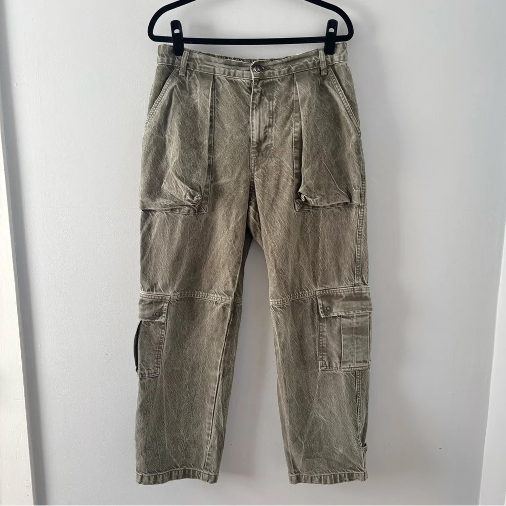 We The Free NWT Max Slouchy Cargo Jeans Mid-Rise Wide-Leg Oversized Washed